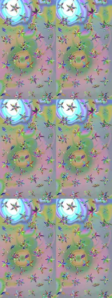 Raster illüstrasyonu. Çiçekli güzel suluboya desen. Tarafsız ve yeşil renklerde.