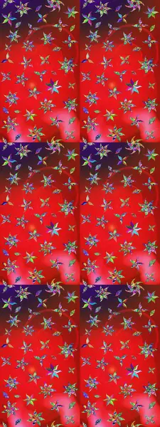 Kırmızı ve kahverengi renkte çiçekler. Çiçek desenli eskiz. Tişört baskısı için çiçek boyama rasteriName.