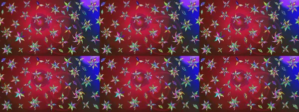 Renkli grunge, renkli ve kahverengi çiçeklerle soyut bir arka plan oluşturur. Nakış desenli çiçek deseni. İzler, kumaş, duvar kağıtları, tekstil için raster dokusu.