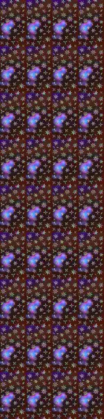 Robot resim. Raster illüstrasyonu. Kahverengi ve mor renkli çiçekler. Şirin çiçek elementleri..