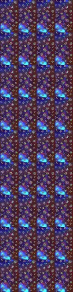 Raster illüstrasyonu. Menekşe ve mor renkli Asya tekstili. Çiçek desenini çiz.