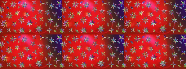 Kırmızı ve kahverengi renkte çiçekler. Raster düz çiçek çizim deseni. Tasarım hediye paketi, tebrik kartları, posterler ve afiş tasarımı.