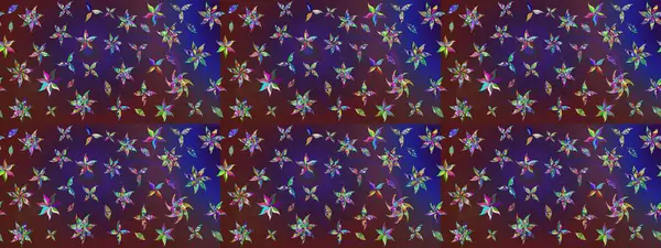 Renkli süs kenarı. Çiçek duvar kağıdı. Çizim kalıbı. Menekşe ve mor renkler üzerinde. Hint süsü. Raster illüstrasyonu.