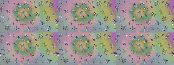 Tekstil, kumaş, ambalaj, hatıra defteri için hoş bir çiçek arkaplanı. Elle çizilmiş çiçek desenli Raster çizimi. Çocuksu tasarım. Tarafsız ve yeşil arkaplanda.