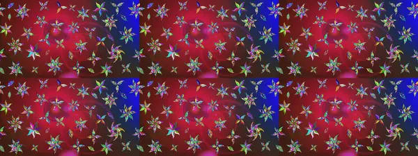 Tropik çiçek desenleri. Kırmızı ve kahverengi renkte çiçekler. Raster illüstrasyonu.