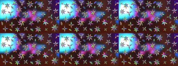 Kahverengi ve mavi renkli çiçekler. Çiçekli karalama şeklinde Raster çiçek deseni. Nazikçe, güzel çiçek arkaplanı..