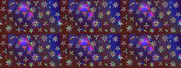 Düz Çiçek Elementleri Tasarımı. Raster Şirin kumaş deseni. Renkli Bahar Teması eskiz kalıbı. Eskiz klasiği.