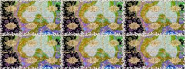 Çiçek deseni. Duvar kâğıdı barok, İspanyol kumaşı. Kusursuz raster arka plan. Kahverengi ve bej renklerde altın elementler. Şekil grafik deseni.