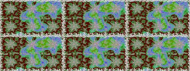 Çiçek deseni. Duvar kâğıdı barok, İspanyol kumaşı. Kusursuz raster arka plan. Kahverengi ve bej renklerde altın elementler. Şekil grafik deseni.