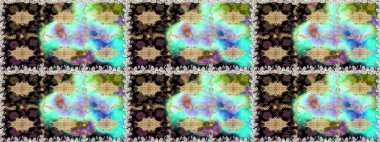 Çiçek deseni. Duvar kâğıdı barok, İspanyol kumaşı. Kusursuz raster arka plan. Kahverengi ve bej renklerde altın elementler. Şekil grafik deseni.