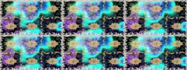 Çiçek deseni. Duvar kâğıdı barok, İspanyol kumaşı. Kusursuz raster arka plan. Kahverengi ve bej renklerde altın elementler. Şekil grafik deseni.