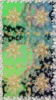 Klasik mobilya tarzı. Küçük bir alan derinliği. Patina. Kusursuz ahşap oyma. Yeşil renkli ve altın elementli desen. Oyma. Altın kaplamalı yeşil fon. Lüks mobilyalar..