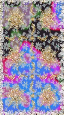 Lüks, kraliyet ve Viktorya dönemi konsepti. Raster klasik barok çiçeksiz altın desenli. Süslü dekorasyon. Gri renklerdeki altın desenli altın elementler.