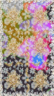 Geleneksel klasik raster altın pürüzsüz desen. Barok tarzında kusursuz bir doğulu süsü. Gri renklerdeki altın elementler.