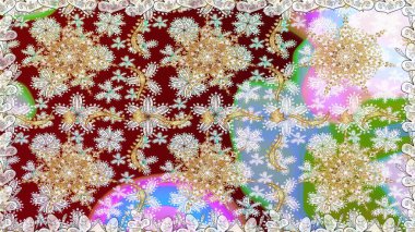 Tarafsız renklerde ve altın elementlerle geleneksel klasik altın raster deseni. Barok tarzında kusursuz bir doğulu süsü..