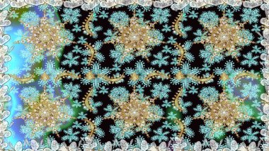 Noel, kar tanesi, yeni yıl. Tarafsız renklerde, altın elementlerle kusursuz klasik desen. Tarafsız renklerde altın desenli altın elementler.