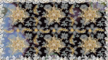 Düz elle çizilmiş klasik koleksiyon. Gri renkli ve altın elementli altın desenli. Raster altın pürüzsüz desen. Arkaplan, kumaş, altın duvar kağıdı.