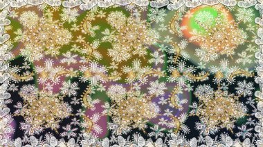 Raster altın desen. Doğulu stil, altın elementlerle altın rengi nötr renkte arabesk yapar. Kusursuz kıvırcık saçlar..