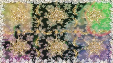 Gri renklerde, altın elementlerle kusursuz desen. Klasik klasik klasik arka plan. Klasik raster sarısı, kusursuz desen. Geleneksel oryantasyon süsü.