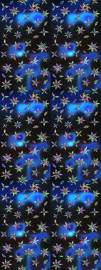 Gri ve mavi renkte çiçekler. Raster illüstrasyonundaki çiçek desenli çizim. Renkli Bahar Teması eskiz kalıbı. Düz Çiçek Elementleri Tasarımı.