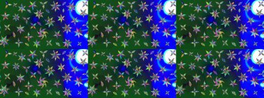 Raster. Sabıka fotoğraflarında, bebek kıyafetlerinde, duvar kâğıtlarında, paket kutularında falan kullanılabilir. Zarif, parlak ve eskiz yeşil ve mavi çiçek deseni tasarımı.