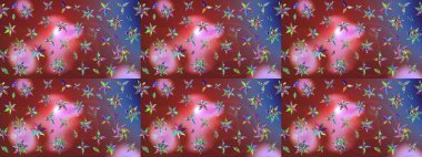 Simple cute pattern in small-scale flowers. Raster illustration. Floral sketch background for textile or book covers, manufacturing, wallpapers, print, gift wrap and scrapbooking.