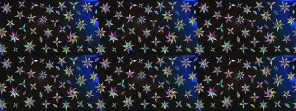 Tekstil için suluboya eskiz deseni. Şirin çiçekli, desenli, gri ve mavi renklerde renkli çizimler. El çizimi çiçek çizimi deseni (fayans)).