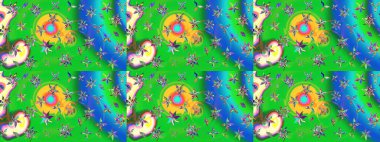 Raster Şirin kumaş deseni. Eskiz klasiği. Düz Çiçek Elementleri Tasarımı. Renkli Bahar Teması çizim şablonu.