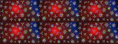 Kahverengi ve kırmızı renkte çiçekler. Raster illüstrasyonu. Tropikal çizim çiçek deseni.