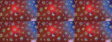 Çiçek desenli eskiz, yaz çiçekleri. Kahverengi ve kırmızı renkte çiçekler. Renkli Bahar Teması eskiz kalıbı. Düz Çiçek Elementleri Tasarımı.