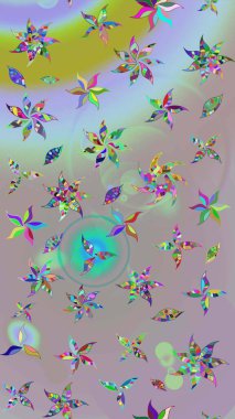 Raster Çiçek İllüstrasyonu 'nun şirin tekstili. Tarafsız ve gri renkte etnik çiçeklerle süslenmiş zarif bir eskiz..