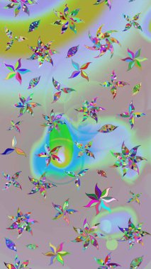 Çiçekli çiçek deseni, suluboya. Düz Çiçek Elementleri Tasarımı. Tarafsız ve gri renklerde çiçekler. Renkli Bahar Teması eskiz kalıbı. Raster illüstrasyonu.