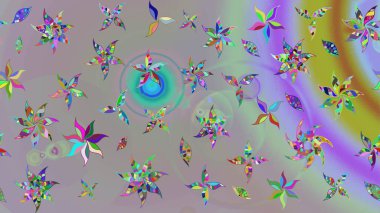 Gri ve nötr renkte çiçekler. Raster illüstrasyonu. Çiçek desenli eskiz, vuruşlar, sıçramalar, yaz çiçekleri..