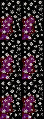 Nazik, narin çiçek arkaplanı. Çiçekli karalama şeklinde Raster çiçek deseni. Siyah ve nötr renkte çiçekler.