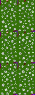 Raster illüstrasyonu. Renkli süs kenarı. Yeşil ve nötr renklerde. Çiçek duvar kağıdı. Çizim kalıbı. Hint süsü..