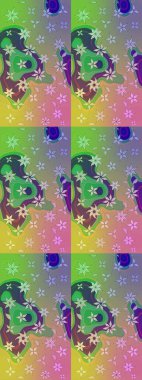 Raster stili kumaş deseni. Çiçekler suluboya çizim deseni.