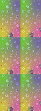 Renkli Bahar Teması eskiz kalıbı. Raster illüstrasyonu. Çiçek deseni. Chichi 'nin kumaş kalıbını çiz. Düz Çiçek Elementleri Tasarımı.