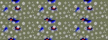 Yeşil ve nötr renklerde. Soyut çiçek çizim kalıbı arka planı. Raster illüstrasyonu. Küçük çiçekteki sevimli çiçek deseni. Raster deseni.