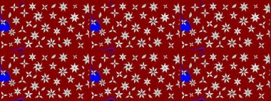 Raster Modaya uygun kumaş deseni. Kırmızı ve nötr renklerde şirin çiçek desenleri. Renkli Bahar Teması eskiz kalıbı. Düz Çiçek Elementleri Tasarımı.