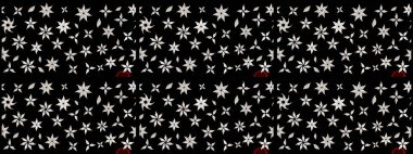 Üst manzara, yumuşak stil. Çiçek kompozisyonu, el boyası, hassas şablon. Siyah ve nötr renklerde manzaralı çiçek deseni. Sevgililer günü ve tebrik kartı konsepti için şık bir davet.