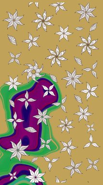 Çiçek arkaplanlı soyut zarafet eskiz deseni. Raster Güzel kumaş deseni.