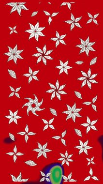 Çizim çiçek deseni duvar kâğıdı olarak kullanılabilir. Raster illüstrasyonu. Kırmızı ve nötr renkte çiçekler.