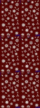 Raster illüstrasyonundaki çiçek desenli çizim. Düz Çiçek Elementleri Tasarımı. Kırmızı ve nötr renklerde çiçekler. Renkli Yaz Teması çizim şablonu.