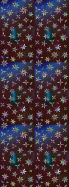 Çiçekli el çizimi çizimi deseni. Modern gelişim kahverengi ve mavi raster arka plan duvar kâğıdı illüstrasyon klasik çizgili iz sürme desenli çiçekler, çiçekli süsler.