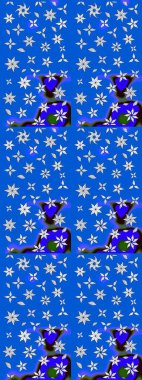 Renkli Bahar Teması eskiz kalıbı. Düz Çiçek Elementleri Tasarımı. Raster güzel kumaş deseni çiziyor. Çiçek deseni.