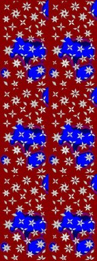 Kırmızı ve mavi renklerde. Raster illüstrasyonu. Çiçekli güzel suluboya desen.