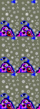 Küçük çiçekte güzel bir çiçek deseni var. Raster deseni. Çiçekli çiçek deseni, suluboya..