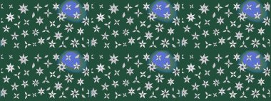 Yumuşak, yeşil ve nötr renklerde bahar çiçekleri. Raster illüstrasyonu. Raster çiçek desenli ve çiçekli..