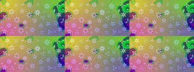 Hediye ambalaj kağıdı, tebrik kartları, posterler ve pankart tasarımı. Tarafsız ve yeşil renklerde çiçekler. Raster düz çiçek çizim deseni.