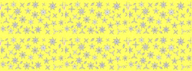 Çiçek desenli eskiz. Sarı ve beyaz renkte çiçekler. Tişört baskısı için çiçek boyama rasteriName.